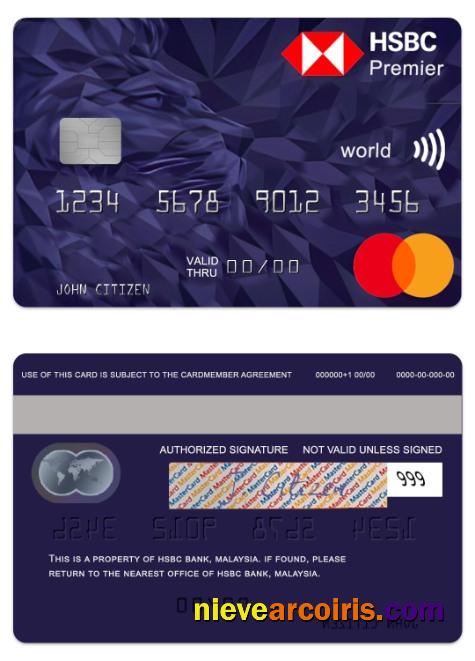 Malaysia HSBC Bank Premier World Mastercard Credit Card